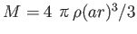 $M=4π\rho (ar)^3/3$